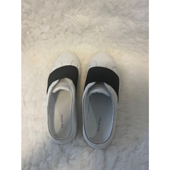 Via Spiga Women's Steele Leather Backless Slip-On Sneakers Size 8.5M - Picture 6 of 8